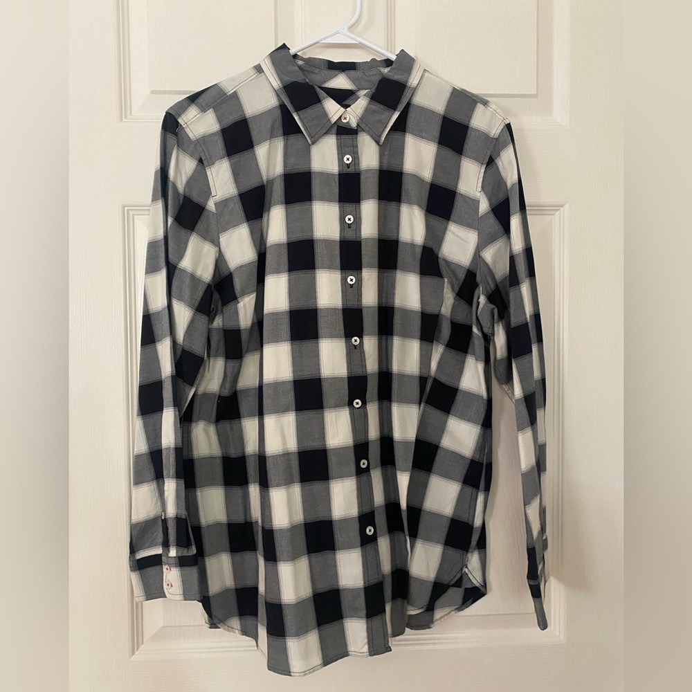 Talbots Classic Buffalo Check Blouse XL